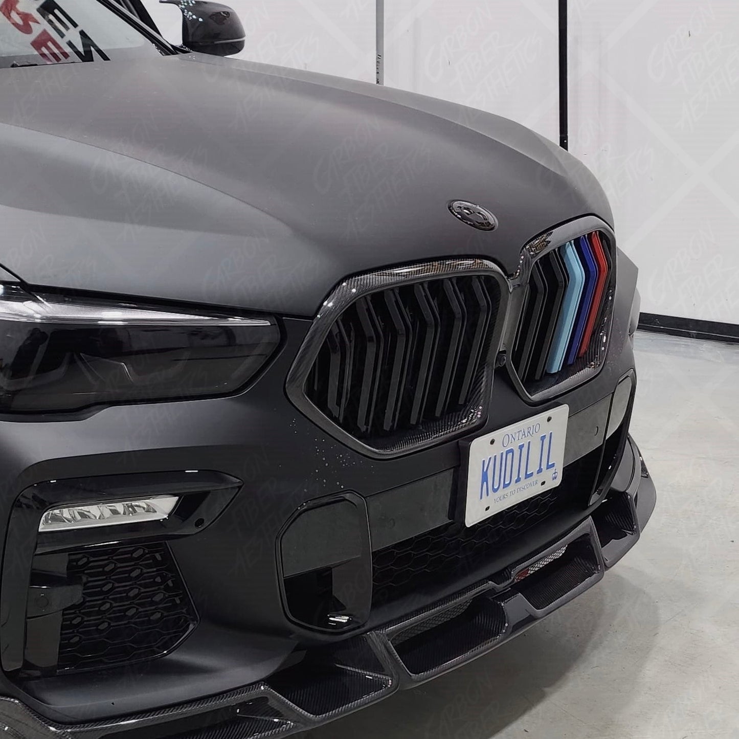 BMW G06 X6 F96 X6M Carbon Fiber Front Grille Dual Slatted 2019-2023