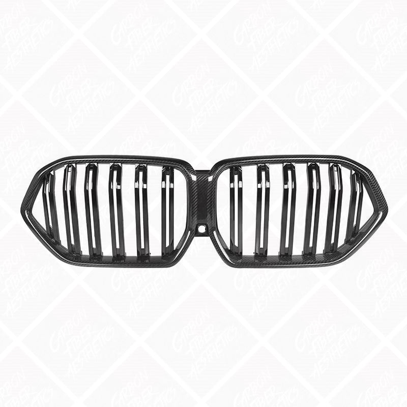 BMW G06 X6 F96 X6M Carbon Fiber Front Grille Dual Slatted 2019-2023