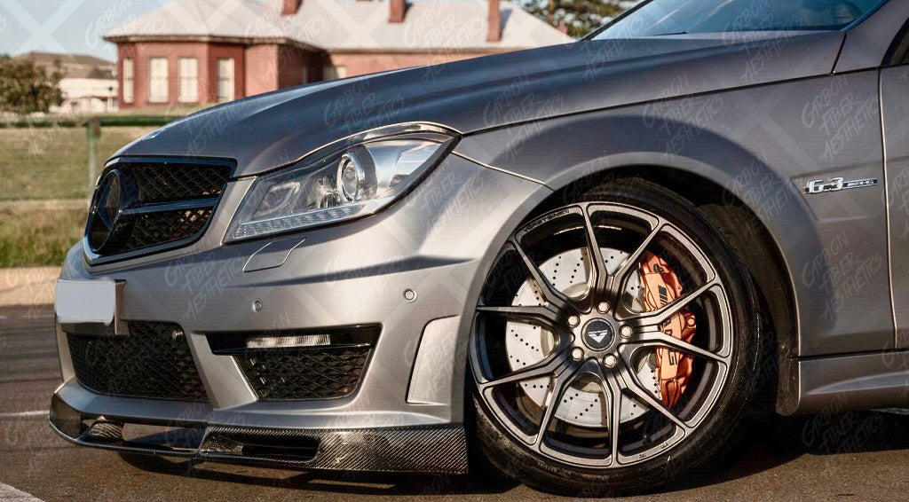 Mercedes Benz W204 C63 Carbon Fiber Rear V Style Front Lip ( Facelift )