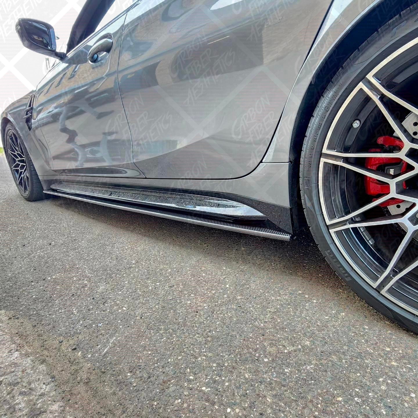 BMW G81/G80 M3 G83/G82 M4 Dry Carbon Fiber Side Skirts MHC/R44 Style 2021+