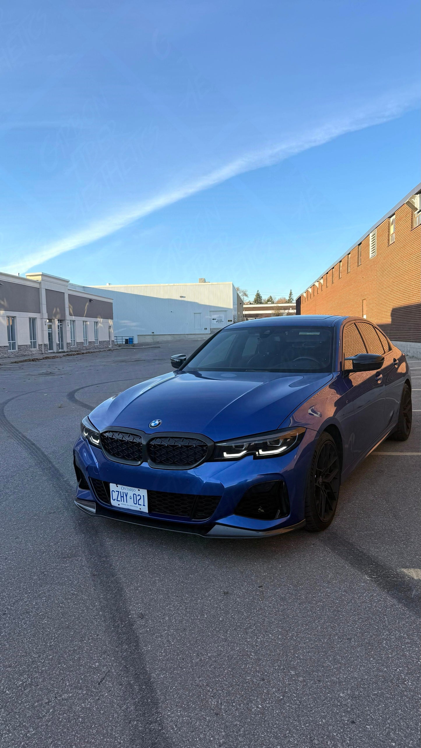 BMW G20 G21 M340 330 M Sport Carbon Fiber Front Lip V Style 19-22