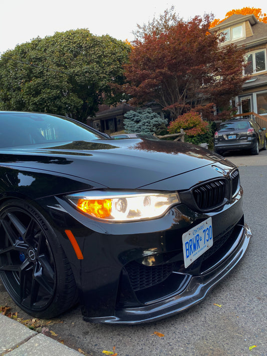 BMW M3 M4 Carbon Fiber Front Lip F80 F82 F83 V Style 2014-2020