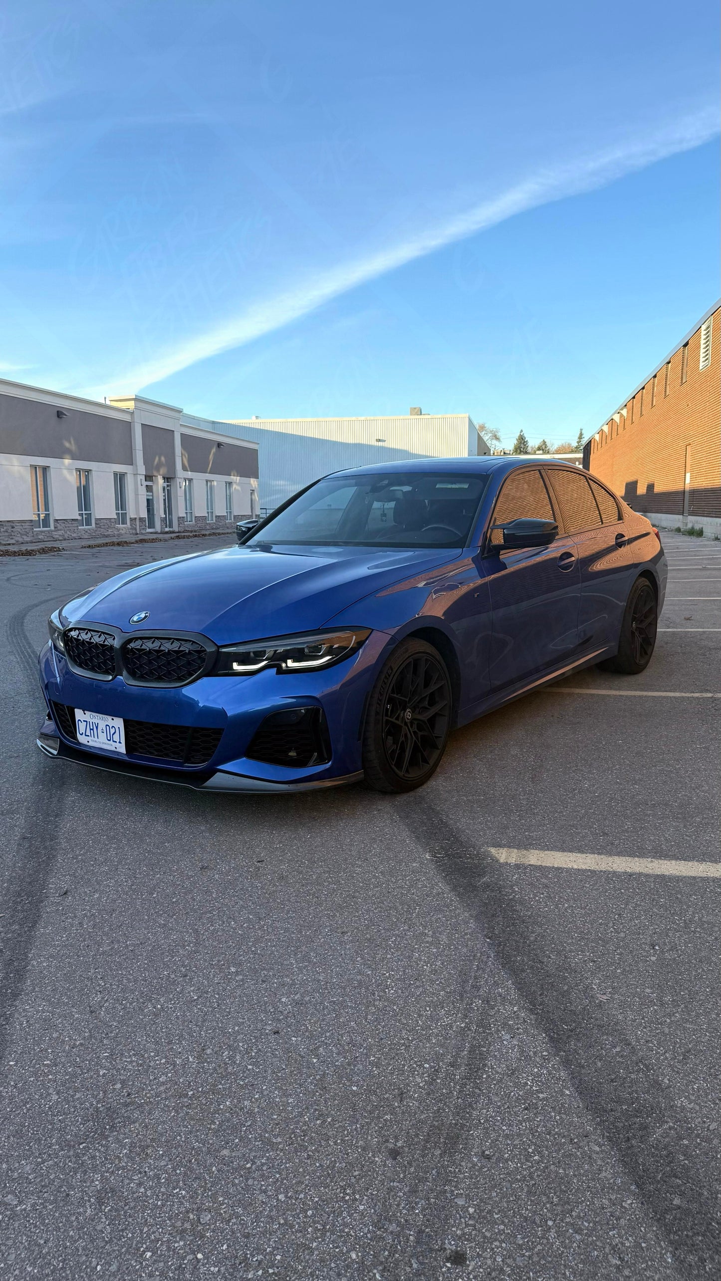 BMW G20 G21 M340 330 M Sport Carbon Fiber Front Lip V Style 19-22