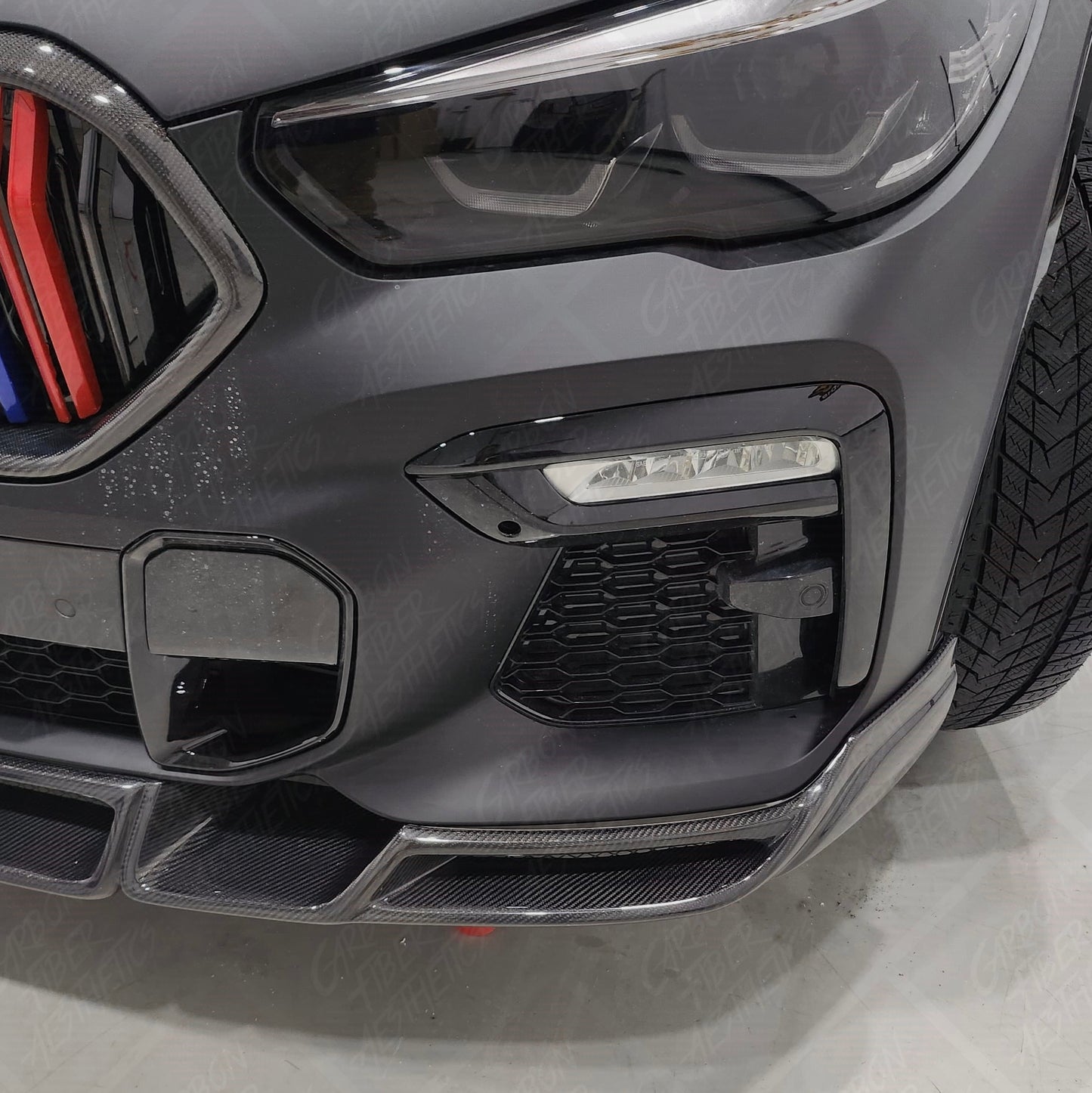 BMW G06 X6 M Sport Carbon Fiber Front Lip Larte Style 2020-2023