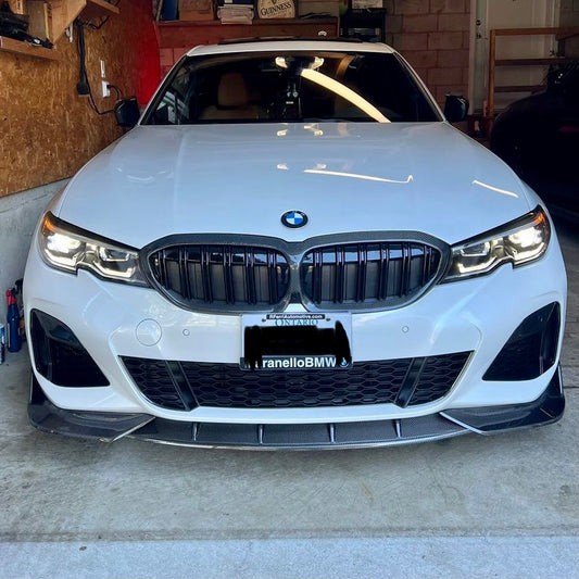 BMW G20 G21 Carbon Fiber Grille Dual Slatt 3 Series 19-22 Pre Lci