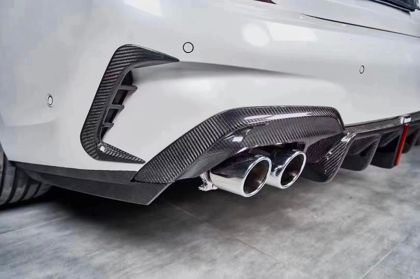 BMW G20 G21 M340 330 M Sport Carbon Fiber Rear Bumper Fins Canards Karbel Style 2019-2022