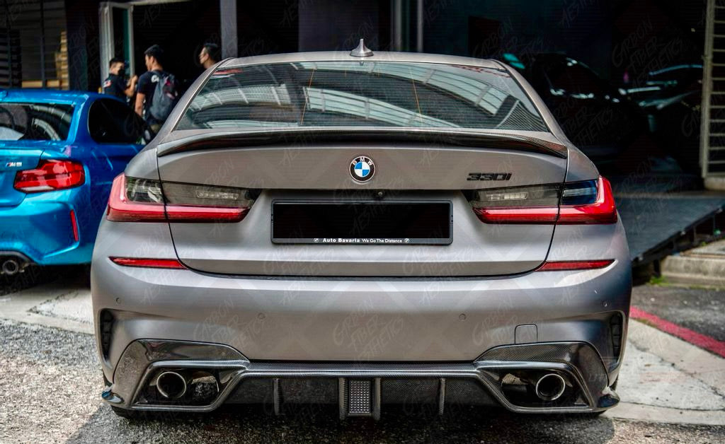 BMW G20 G21 M340 330 M Sport Carbon Fiber Rear Diffuser CMST Style 19-23