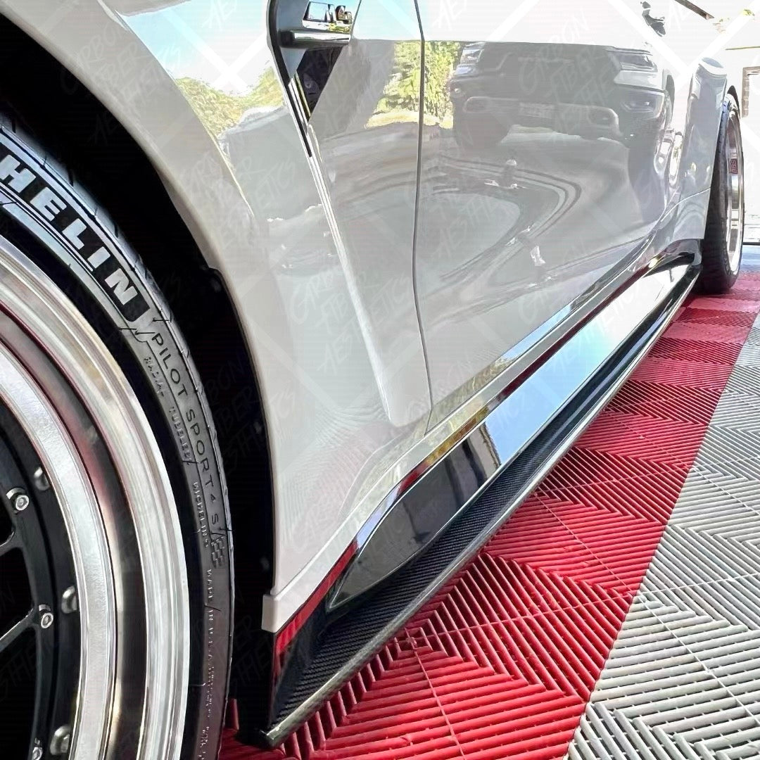 BMW G81/G80 M3 G83/G82 M4 Dry Carbon Fiber Side Skirts MHC/R44 Style 2021+