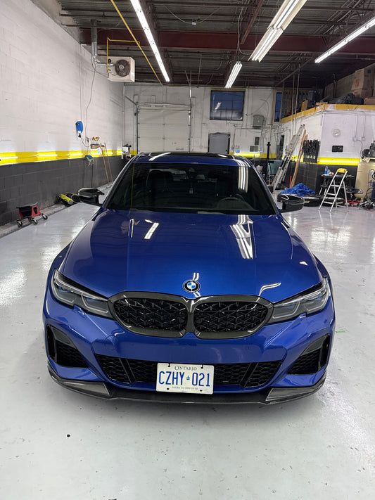 BMW G20 G21 Carbon Fiber Front Lip V Style Pre Facelift 19-22 M Sport