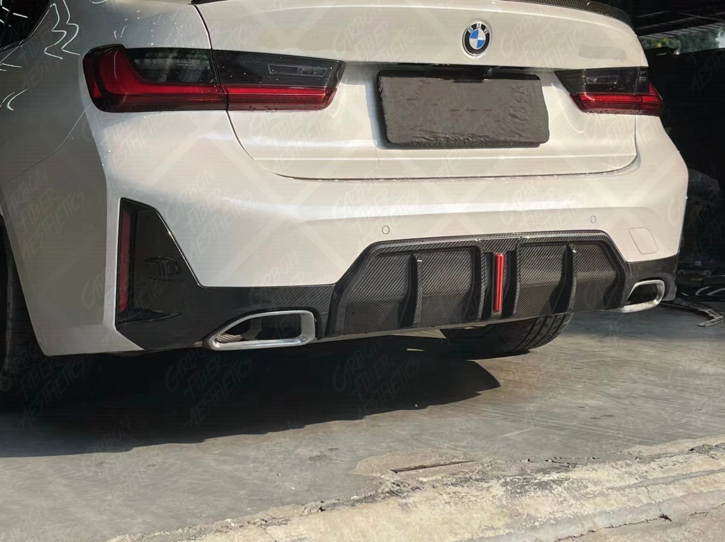 BMW G20 G21 M340 330 Facelift TAKD Design Dry Carbon Fiber Rear Diffuser 2023+ V1 Style
