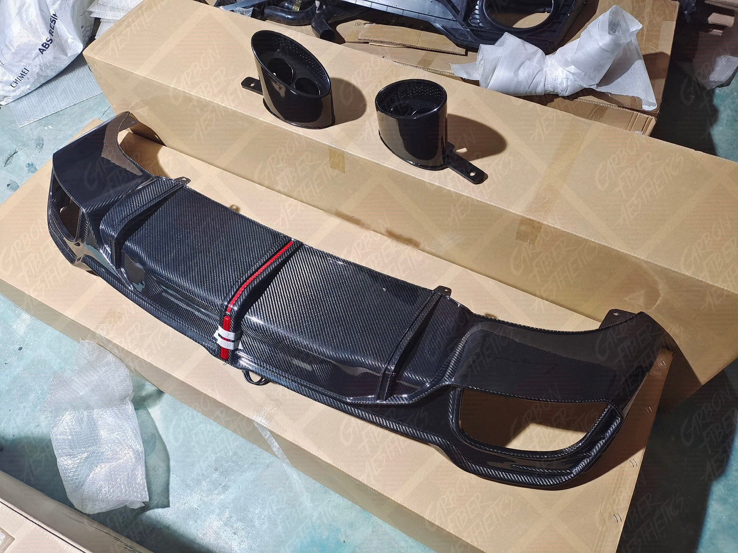 Audi Q3 SQ3 Dry Carbon Fiber Rear Diffuser V1 RSQ3 Style 2019-2023