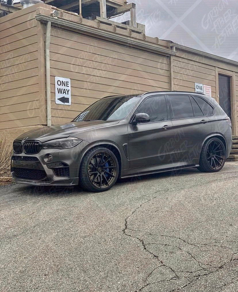 BMW F85 X5M F15 X5 F86 X6M F16 X6 M Sport Carbon Fiber Side Skirts Extensions 3D Style