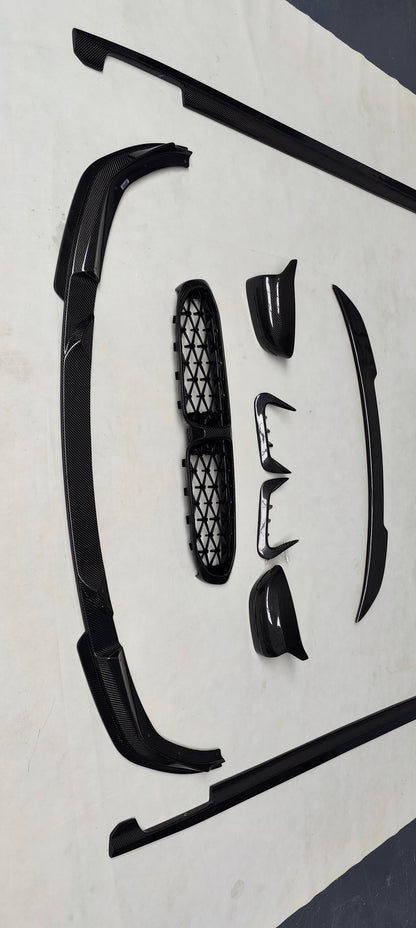 Lèvre avant en fibre de carbone style 3D pour BMW G20 G21 M Sport (avant restylage 2019-2022) 