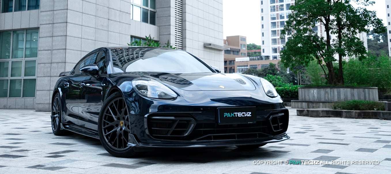 Porsche Panamera 971.2 Carbon Fiber Front Lip Paktechz Design 2021-23