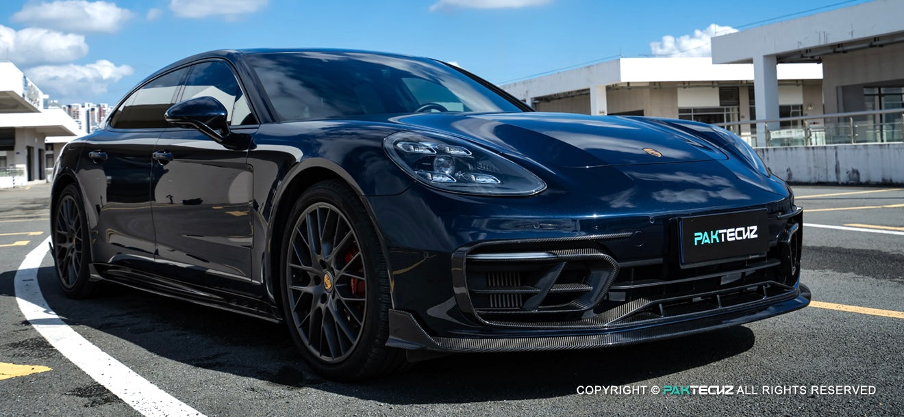 Porsche Panamera 971.2 Carbon Fiber Front Lip Paktechz Design 2021-23