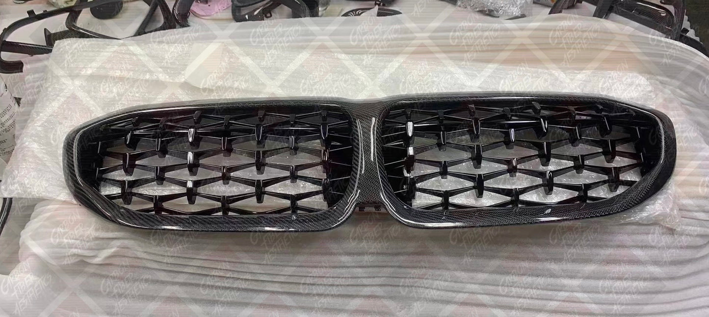 BMW G20 3 Series M340 330 Carbon Fiber Diamond Style Grille Pre Lci