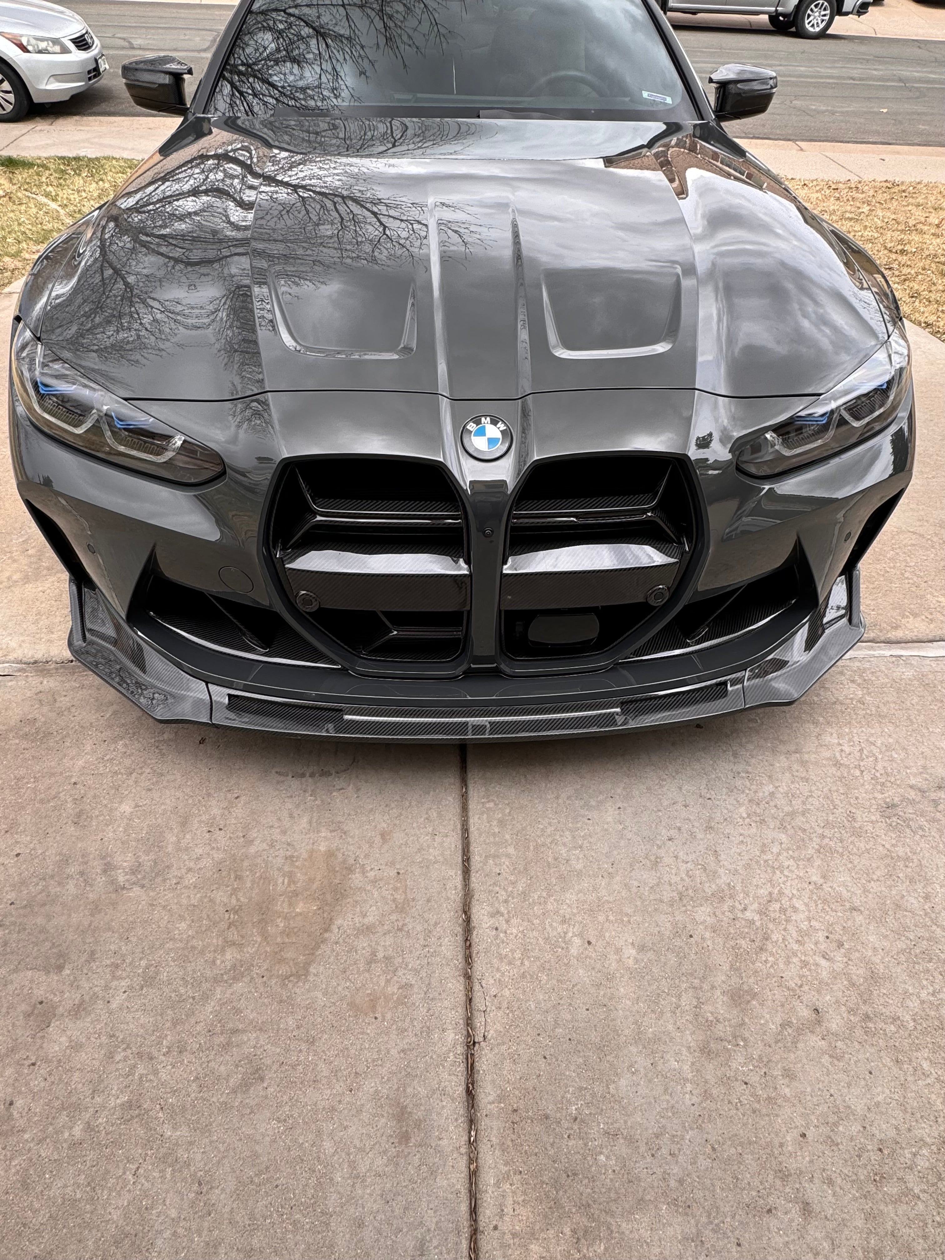 BMW M3 M4 Carbon Fiber V Style Front Lip 2021-2026 G80 G81 G82 G83