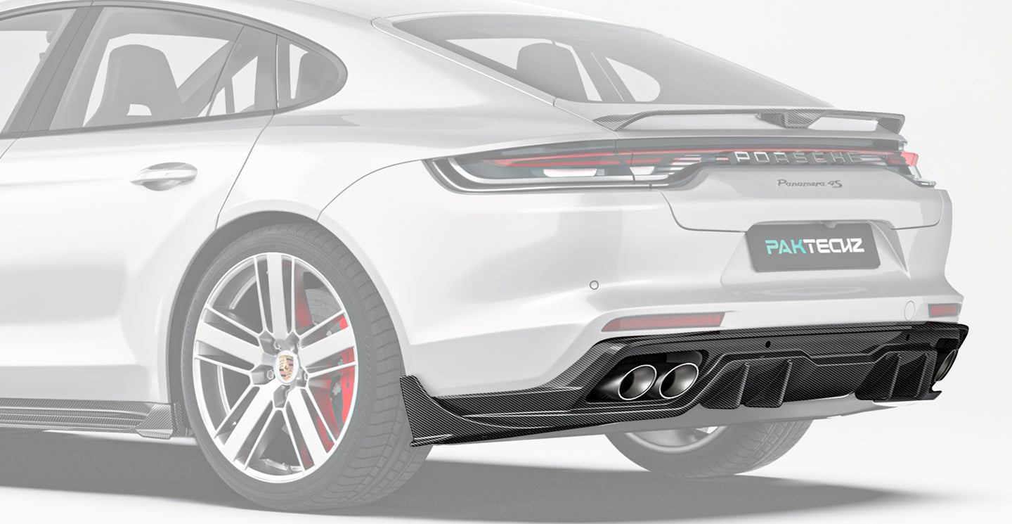 Porsche Panamera Carbon Fiber Rear Diffuser 2017-23 Paktechz 971 971.2