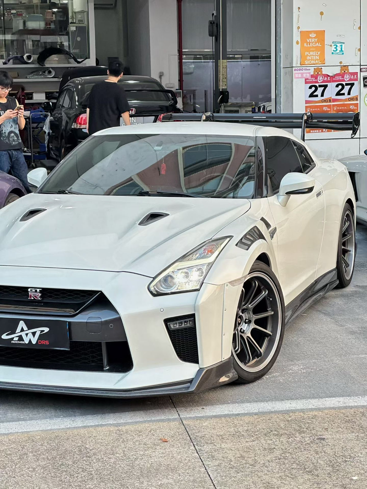 Nissan GTR R35 Aerowise DRS Carbon Fiber Wing Spoiler 2008-2025