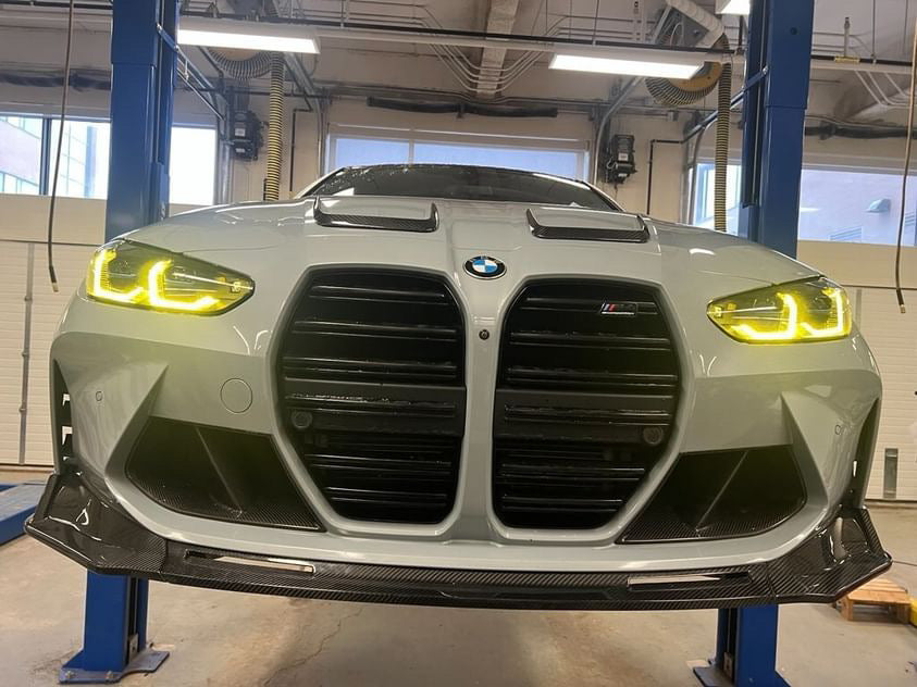BMW M3 M4 Carbon Fiber V Style Front Lip 2021-2026 G80 G81 G82 G83