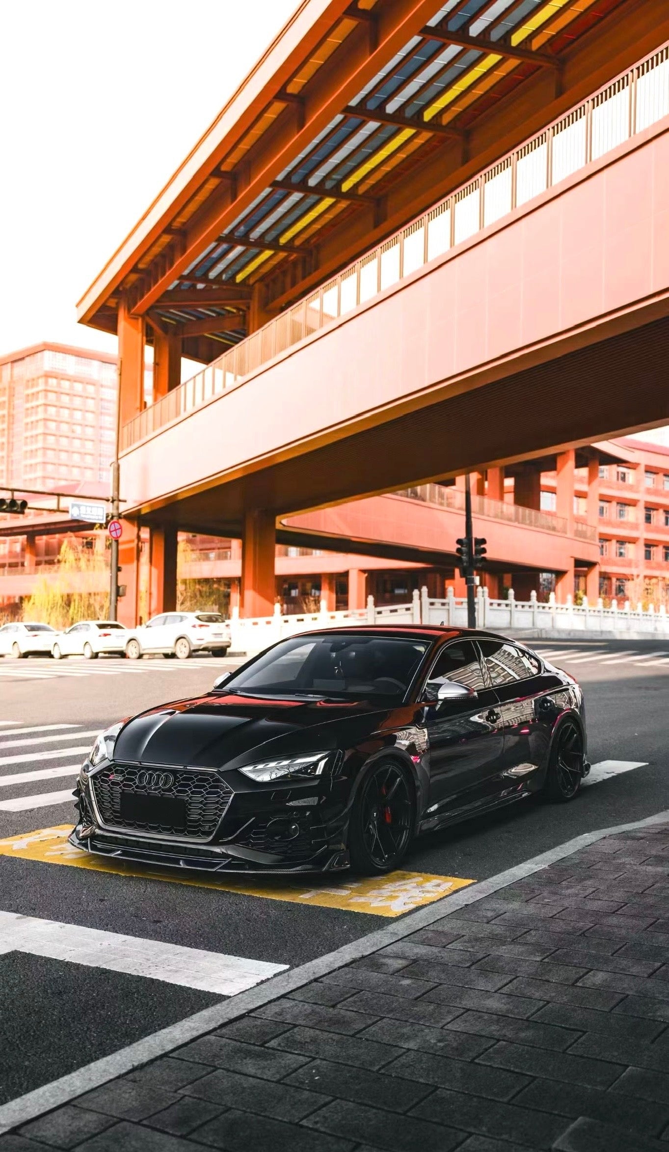 Audi B9.5 RS5 Carbon Fiber Front Lip AE Design Performance 2020-2025