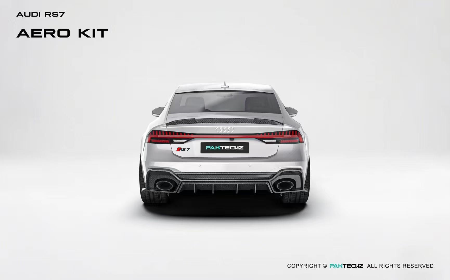 Audi RS6 RS7 C8 Paktechz Design Carbon Fiber Rear Diffuser 2019-2026