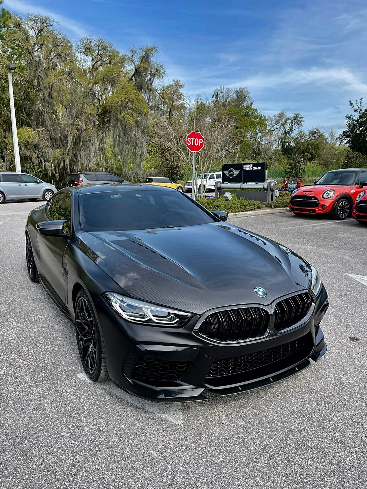 BMW M8 Dry Carbon Fiber Front Splitter Oioms 3-Piece Lip F91 F92 F93