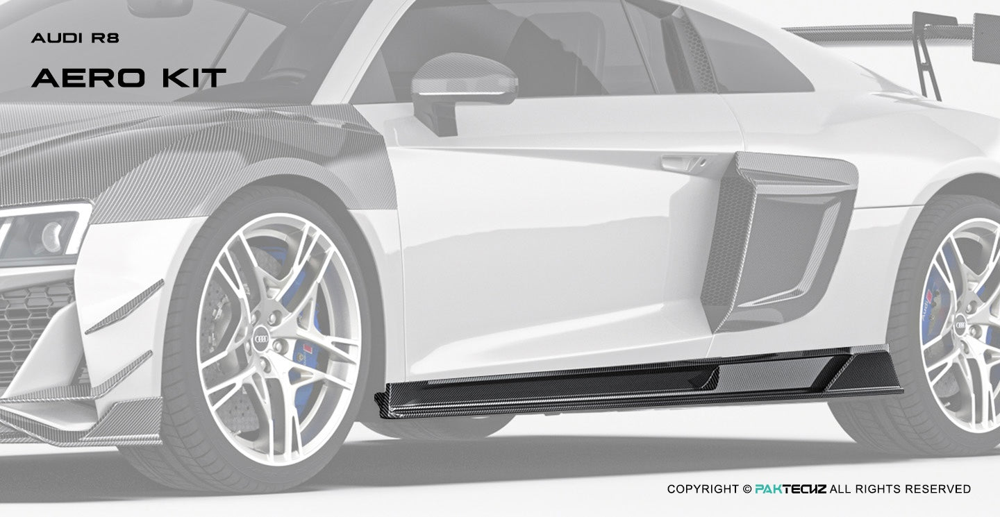 Audi R8 Paktechz Design Carbon Fiber Side Skirts 2016-2024