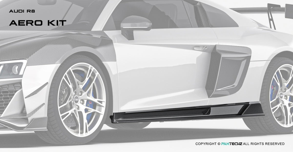 Audi R8 Paktechz Design Carbon Fiber Side Skirts 2016-2024