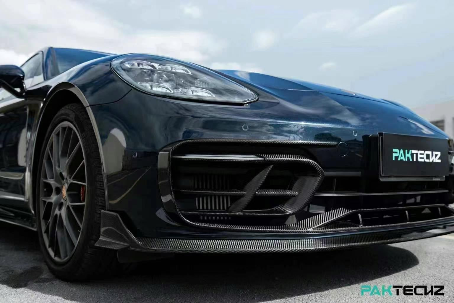 Porsche Panamera 971.2 Carbon Fiber Bumper Lip Paktechz Design 2021-23