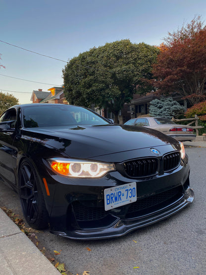 BMW M3 M4 Carbon Fiber Front Lip F80 F82 F83 V Style 2014-2020