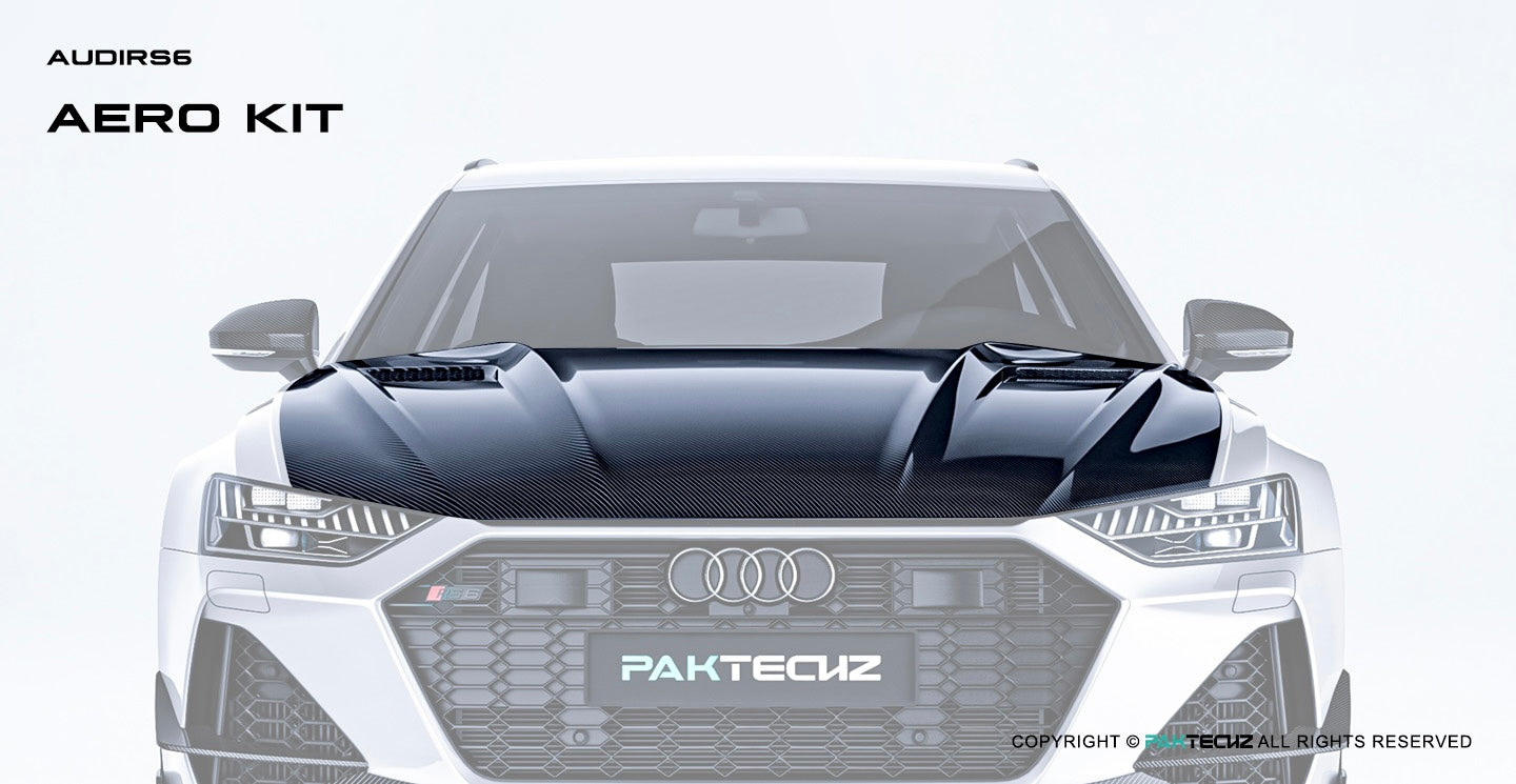 Audi RS6 C8 Paktechz Design Carbon Fiber Hood 2019-2026 Vented Edition