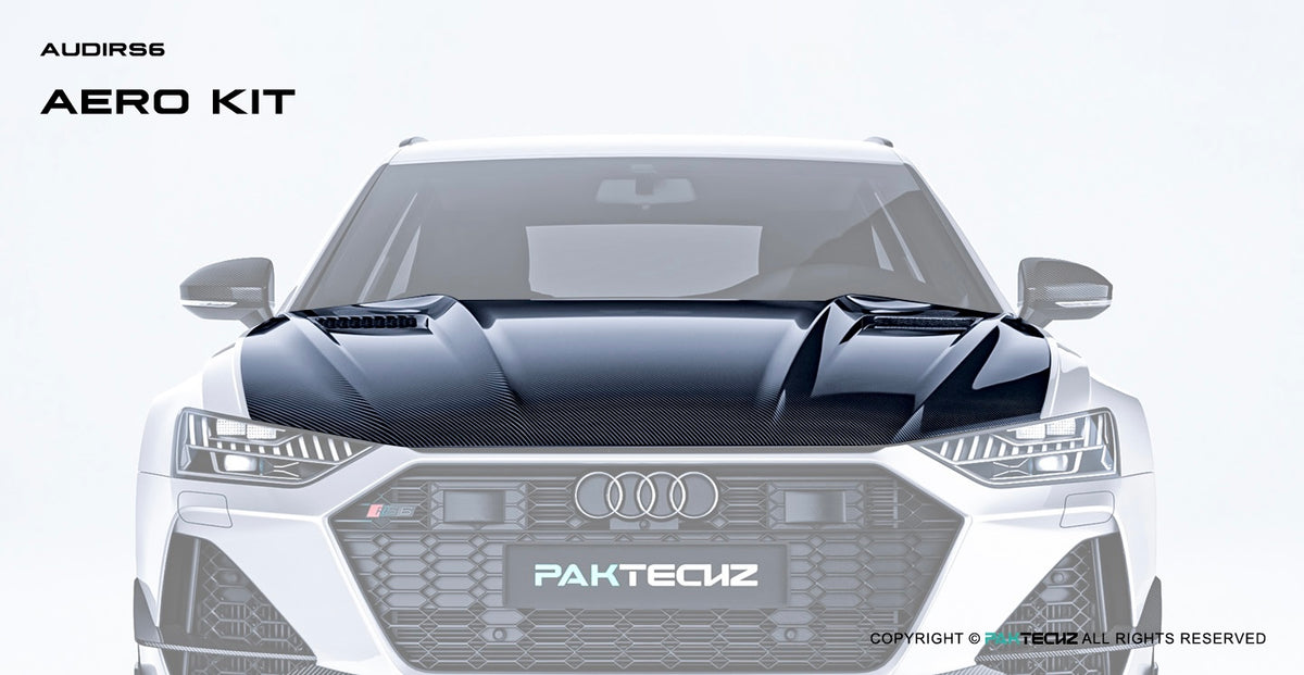 Audi RS6 C8 Paktechz Design Carbon Fiber Hood 2019-2026 Vented Edition