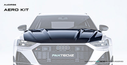 Audi RS6 C8 Paktechz Design Carbon Fiber Hood 2019-2026 Vented Edition
