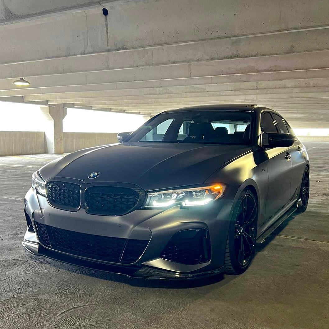BMW G20 G21 Carbon Fiber Front Lip V Style Pre Facelift 19-22 M Sport