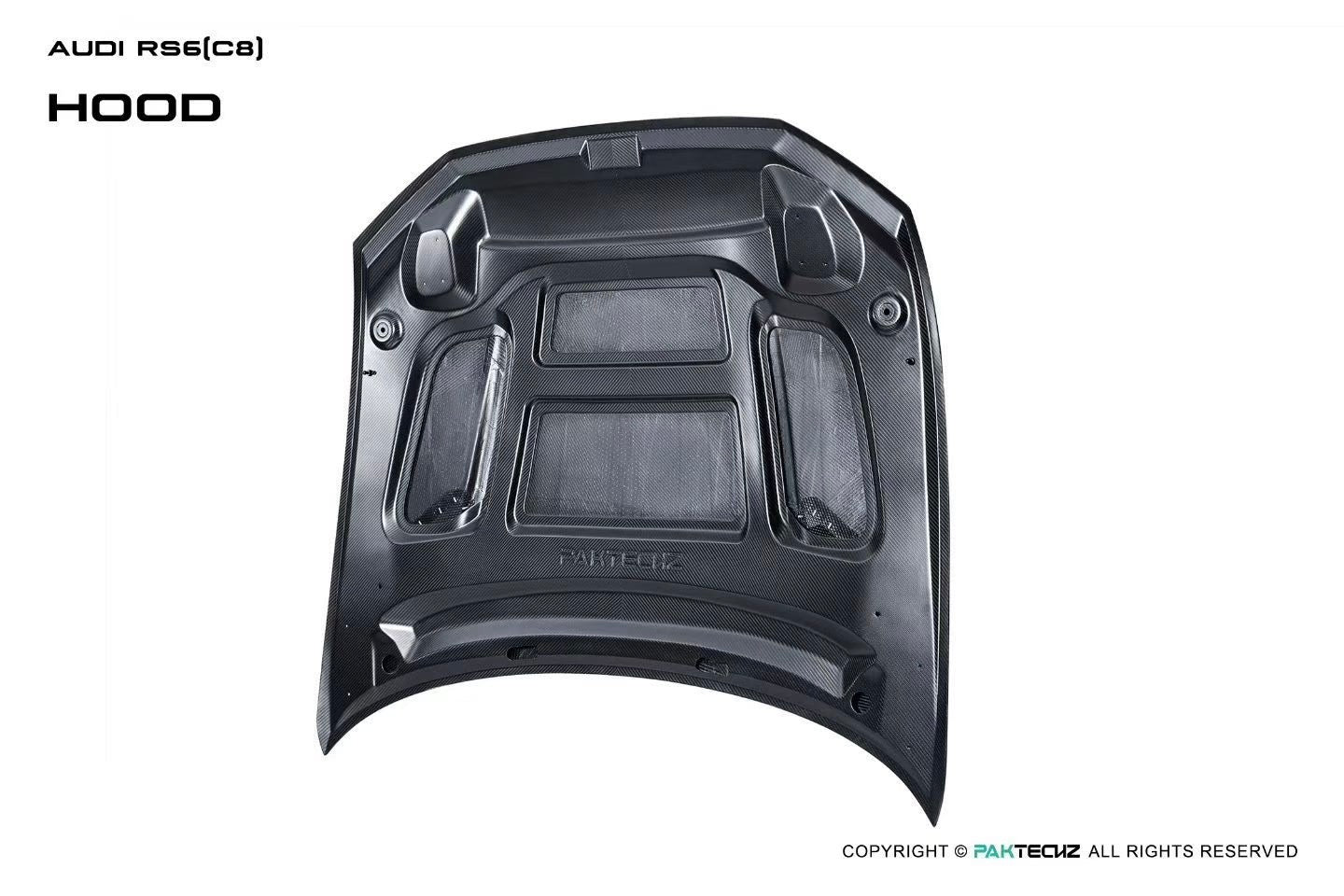 Audi RS6 C8 Paktechz Design Carbon Fiber Hood 2019-2026 Vented Edition