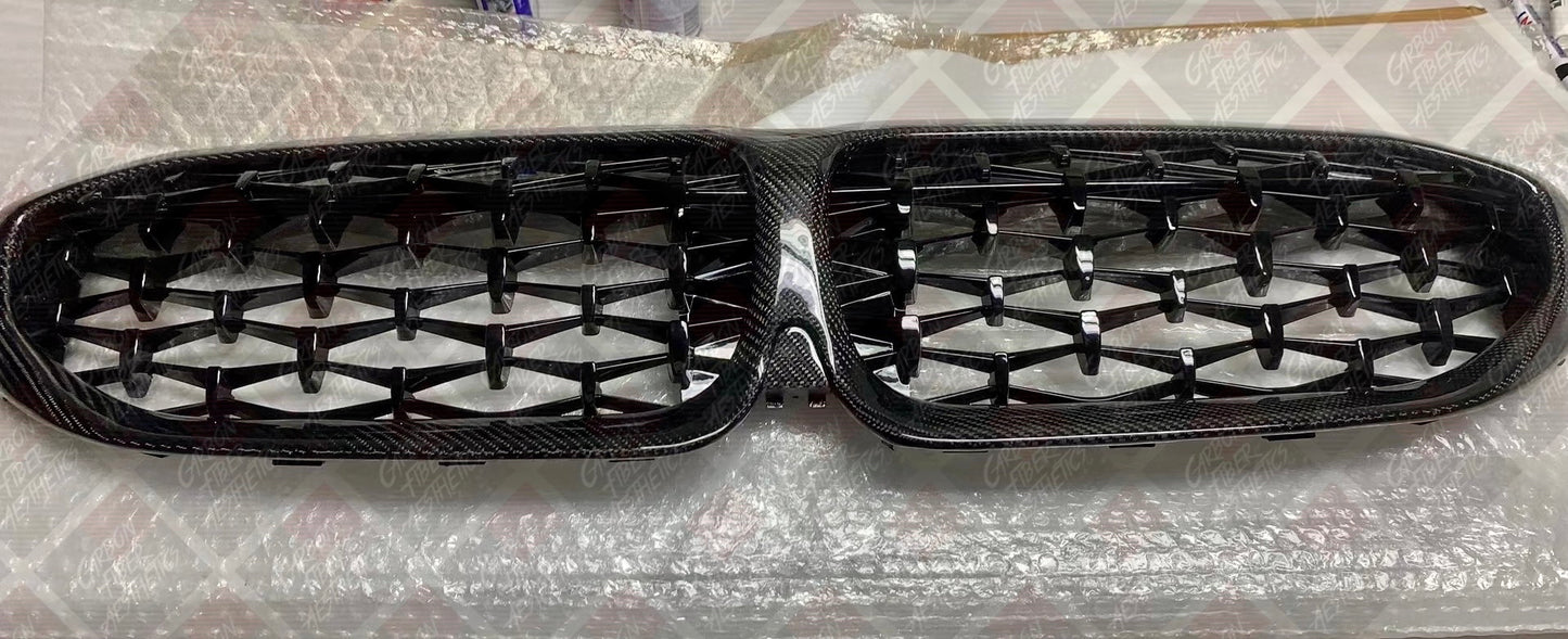 BMW G20 3 Series M340 330 Carbon Fiber Diamond Style Grille Pre Lci