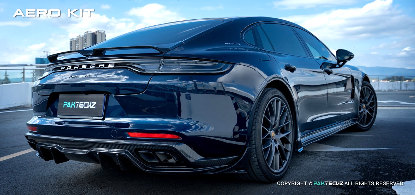 Porsche Panamera Carbon Fiber Rear Diffuser 2017-23 Paktechz 971 971.2