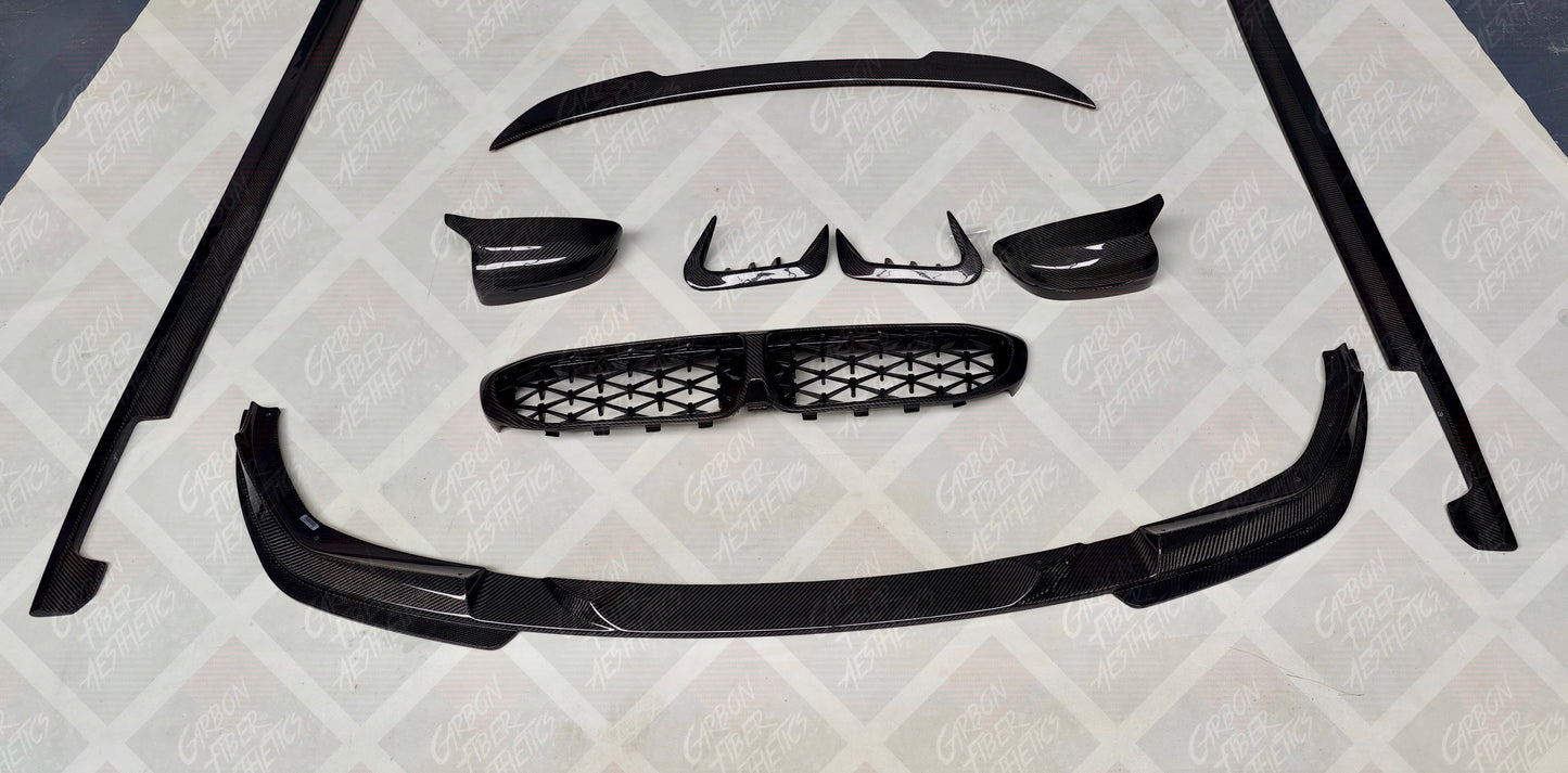 BMW G20 3 Series M340 330 3D Style Carbon Fiber Front Lip Pre Facelift