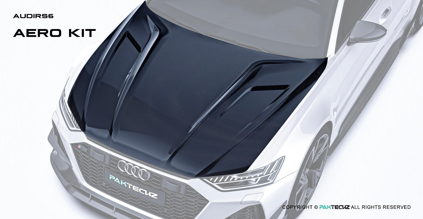 Audi RS6 C8 Paktechz Design Carbon Fiber Hood 2019-2026 Vented Edition