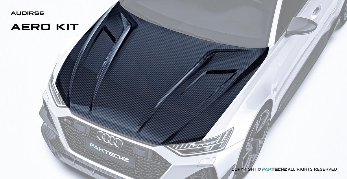 Audi RS6 C8 Paktechz Design Carbon Fiber Hood 2019-2026 Vented Edition
