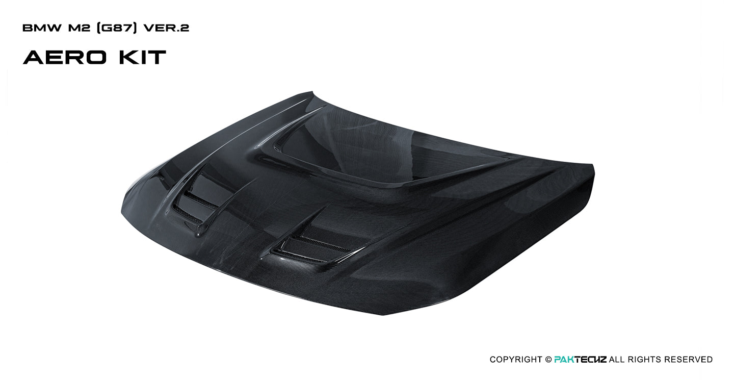 BMW 2023+ G87 M2 Carbon Fiber Hood Paktechz Design V2
