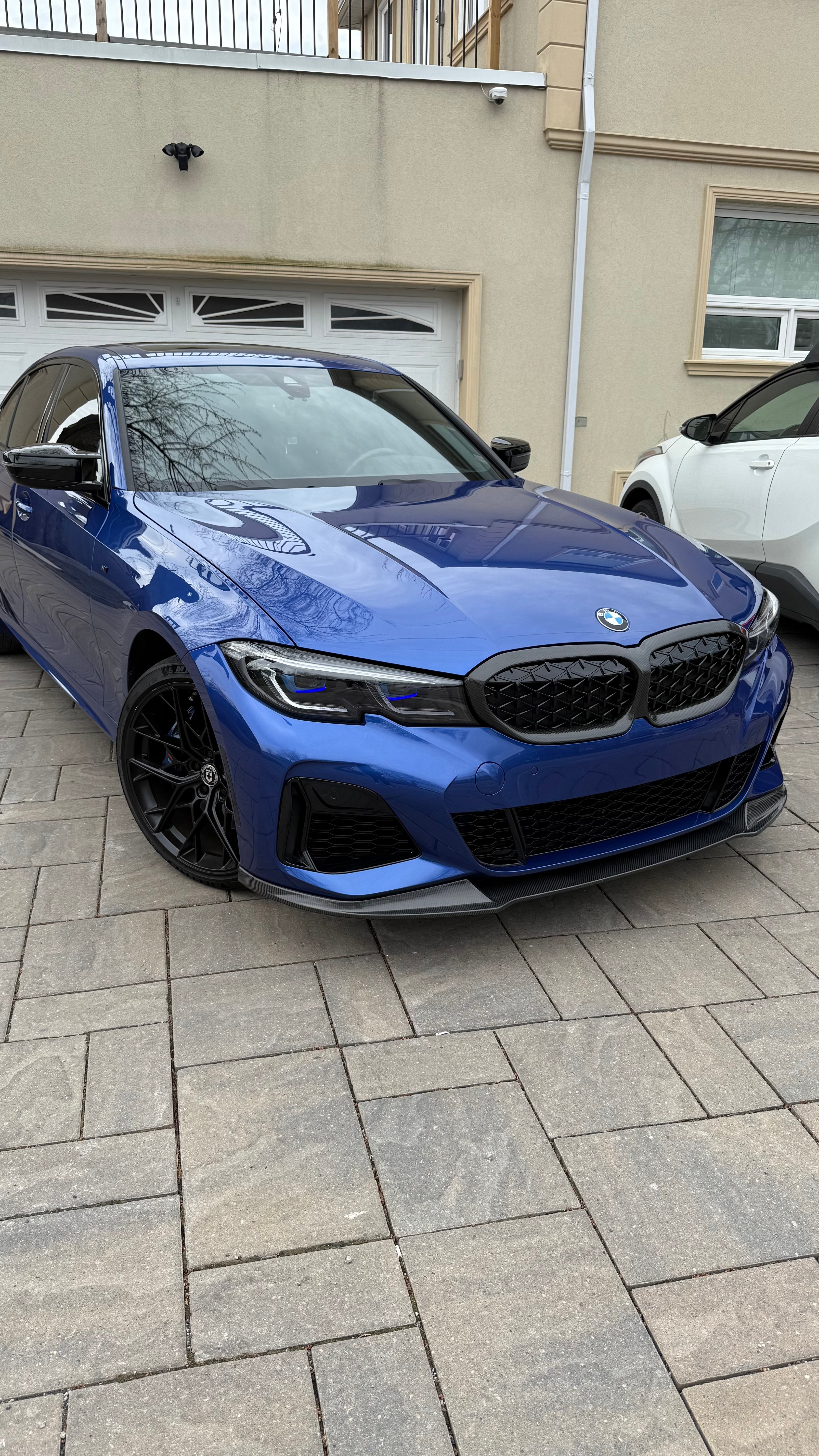 BMW G20 G21 M Sport Carbon Fiber Front Lip V Style Pre Facelift 19-22