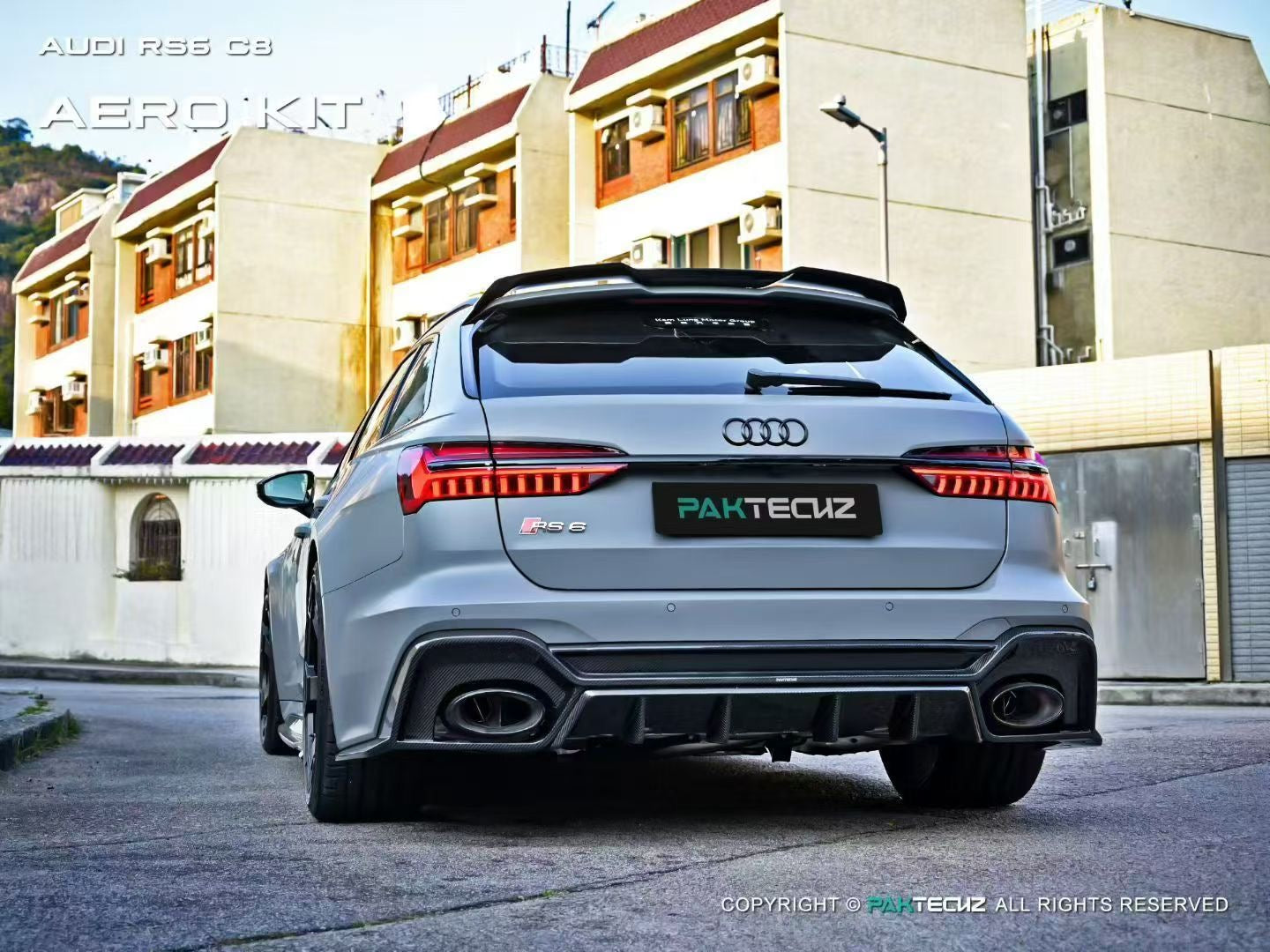 Audi RS6 RS7 C8 Paktechz Design Carbon Fiber Rear Diffuser 2019-2026