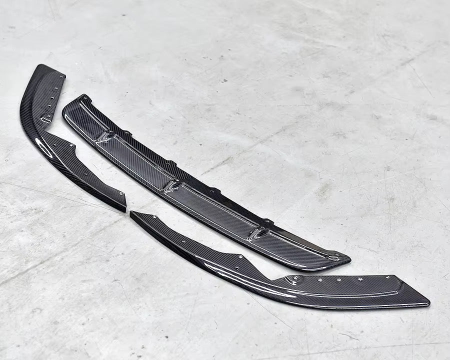BMW M8 Dry Carbon Fiber Front Splitter Oioms 3-Piece Lip F91 F92 F93