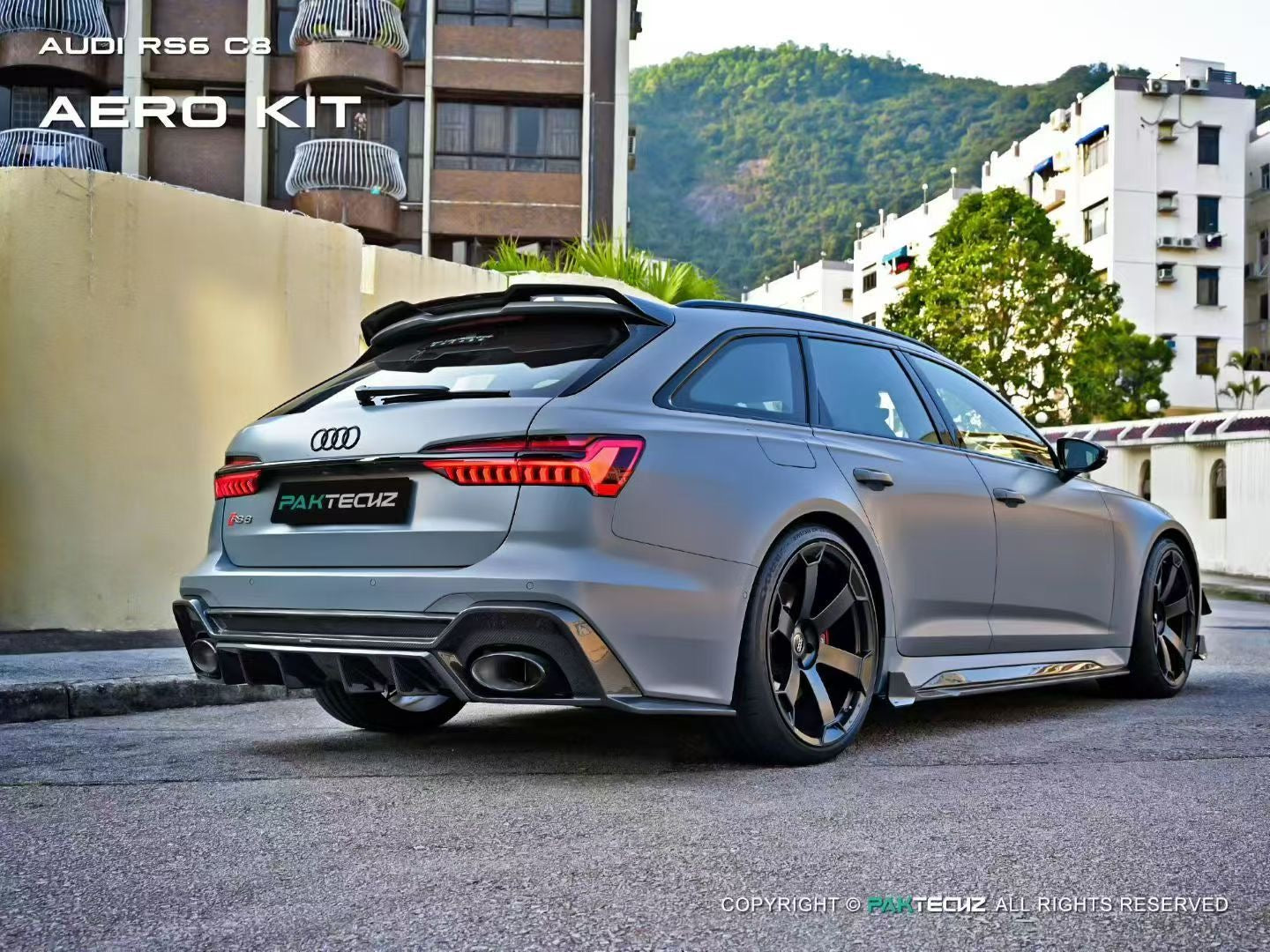 Audi RS6 RS7 C8 Paktechz Design Carbon Fiber Rear Diffuser 2019-2026