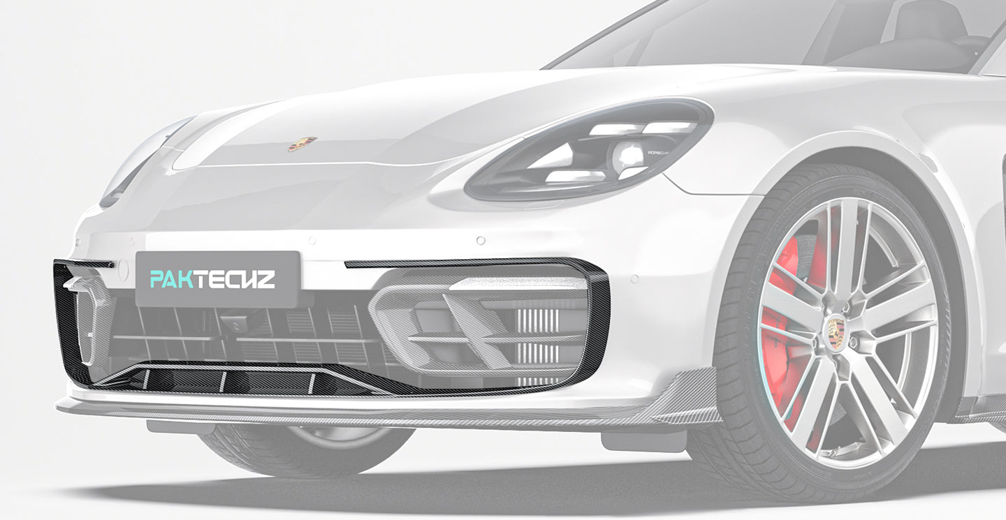 Porsche Panamera 971.2 Carbon Fiber Bumper Lip Paktechz Design 2021-23