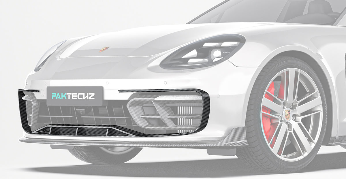 Pare-chocs avant en fibre de carbone Porsche Panamera 971 restylée, design Paktechz 