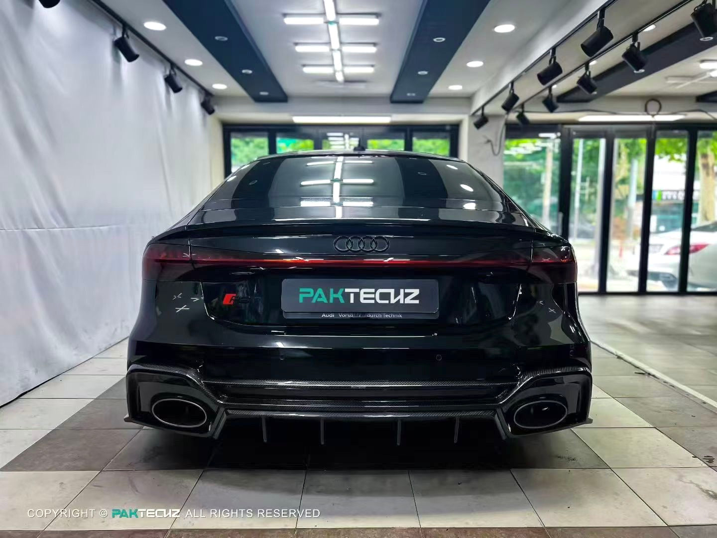 Audi RS6 RS7 C8 Paktechz Design Carbon Fiber Rear Diffuser 2019-2026