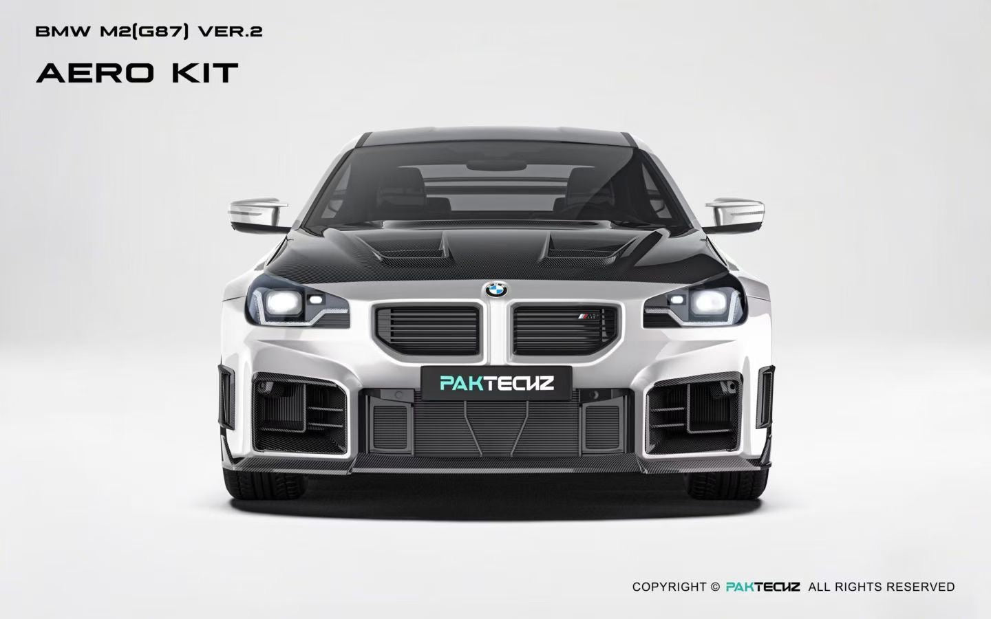 BMW 2023+ G87 M2 Carbon Fiber Hood Paktechz Design V2